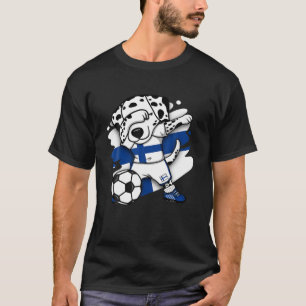 Dabbing Dalmatian Finland Soccer Fans Jersey Footb T-Shirt
