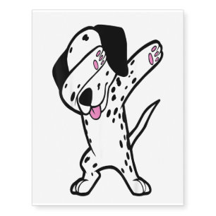 Dabbing Dalmatian Funny Dalmation Dog Dab Dance Temporary Tattoos