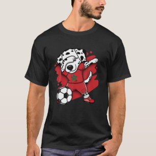 Dabbing Dalmatian Morocco Soccer Fans Jersey Footb T-Shirt