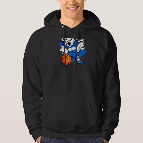 Dabbing Dalmatian Nicaragua Basketball  Jersey Bba Hoodie