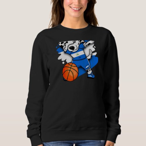 Dabbing Dalmatian Nicaragua Basketball  Jersey Bba Sweatshirt