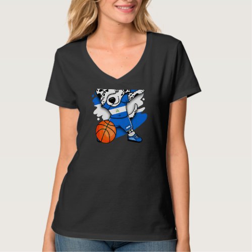 Dabbing Dalmatian Nicaragua Basketball  Jersey Bba T_Shirt