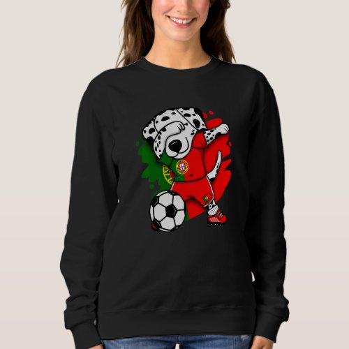 Dabbing Dalmatian Portugal Soccer Fans Jersey Foot Sweatshirt
