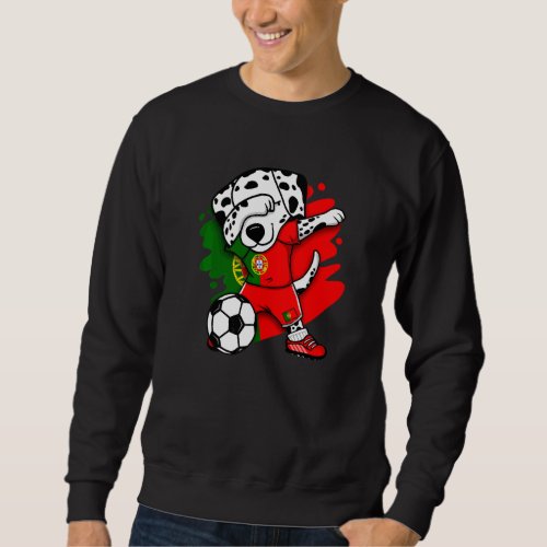 Dabbing Dalmatian Portugal Soccer Fans Jersey Foot Sweatshirt