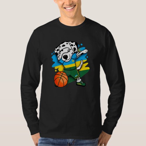 Dabbing Dalmatian Rwanda Basketball Fans Jersey Bb T_Shirt