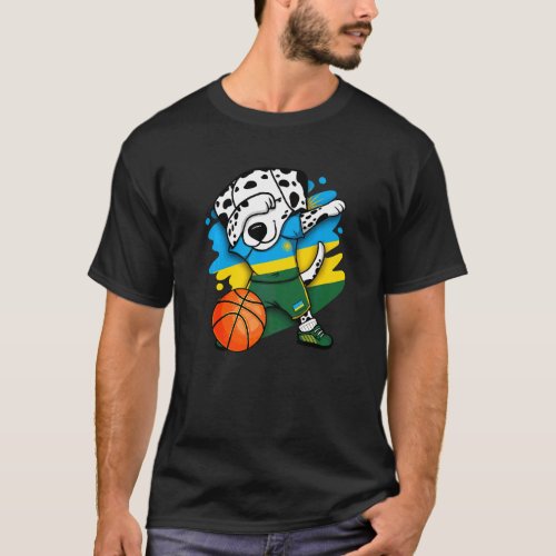 Dabbing Dalmatian Rwanda Basketball Fans Jersey Bb T_Shirt