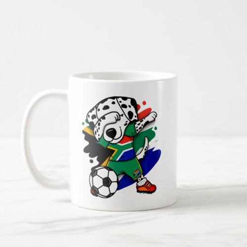 Dabbing Dalmatian South Africa Soccer Fans Jersey  Coffee Mug