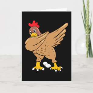 Dabbing dance chicken card