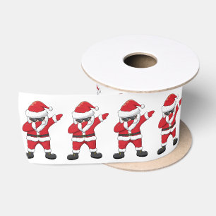 Dabbing Dancing Santa Satin Ribbon