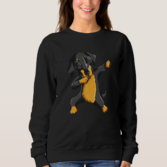 Dabbing Daschund Motif Dachshund Dog Owner Dog Dac Sweatshirt (Front)