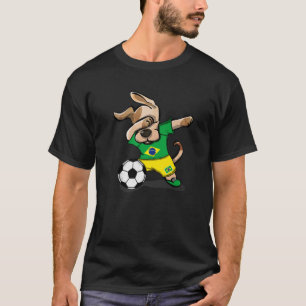 Dabbing Dog Brazil Soccer Fans Jersey Brazilian Fo T-Shirt