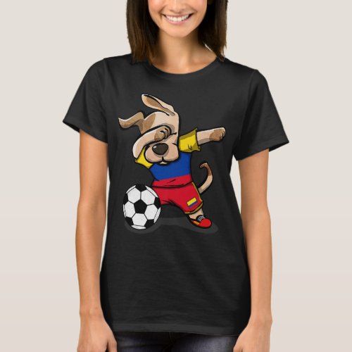 Dabbing Dog Colombia Soccer Fans Jersey Colombian  T_Shirt