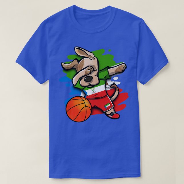 Dabbing Dog Equatorial Guinea Basketball Fans Jers T-Shirt (Design Front)