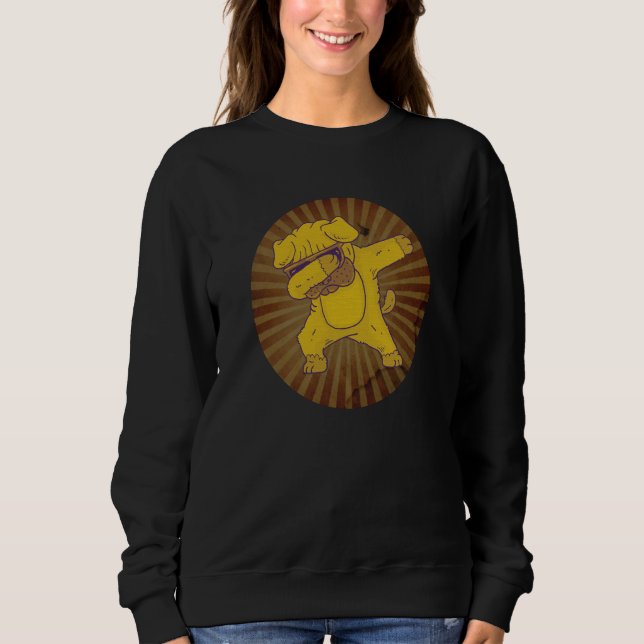 Dabbing Dog for Cool Dog Mom Dog Dads Men Women Ki Sweatshirt (Front)