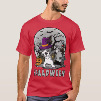 Dabbing Dog Halloween Border Collie Dab Hat Witch  T-Shirt