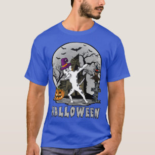 Dabbing Dog Halloween Dalmatian Dab Hat Witch Cost T-Shirt