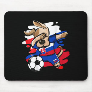 Dabbing Dog Slovakia Soccer Fans Jersey Slovak Fla Mouse Pad