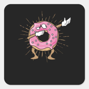 Dabbing Donut Dancing Donut Square Sticker