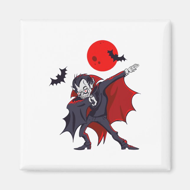 Dabbing Dracula Vampire Halloween Count Dabula Gif Magnet (Front)