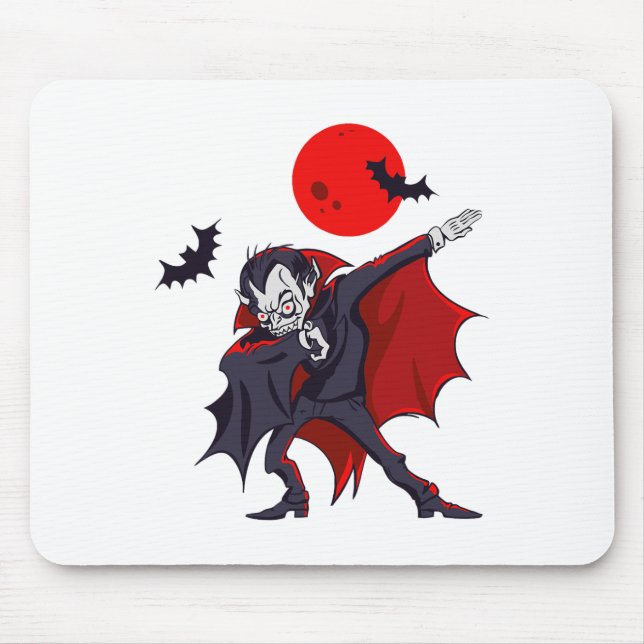 Dabbing Dracula Vampire Halloween Count Dabula Gif Mouse Pad (Front)
