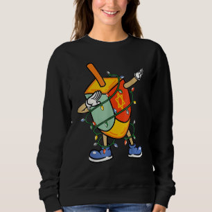 Dabbing Dreidel Hanukkah Christmas Light Chanukah Sweatshirt