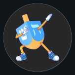 Dabbing Dreidel Hanukkah Dancing Chanukah Girls Classic Round Sticker<br><div class="desc">Dabbing Dreidel Hanukkah Dancing Chanukah Girls</div>