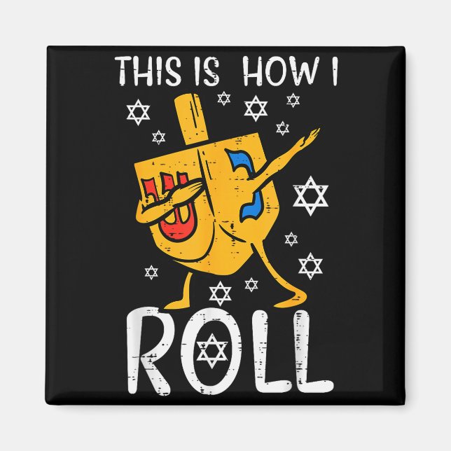 Dabbing Dreidel Ugly Hanukkah Funny Chanukah Men W Magnet (Front)