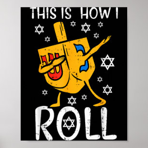 Dabbing Dreidel Ugly Hanukkah Funny Chanukah Men W Poster