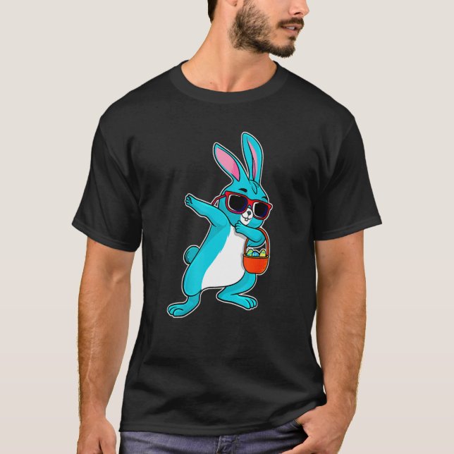Dabbing Easter Bunny Boy Dab Easter Day Basket Stu T-Shirt (Front)