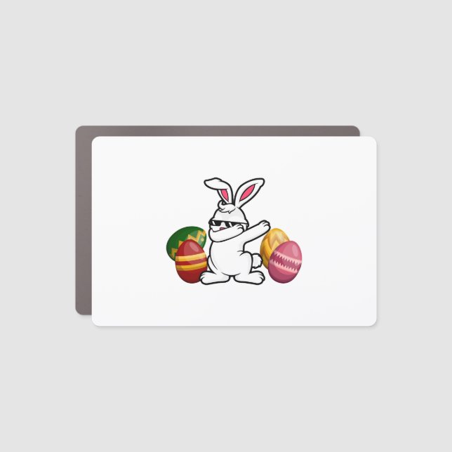 Dabbing Easter Bunny Bunny Happy Easter Car Magnet (Front)