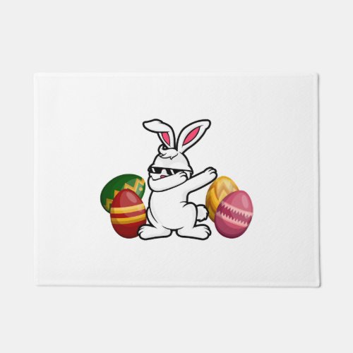 Dabbing Easter Bunny Bunny Happy Easter Doormat