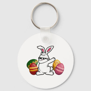 Dabbing Easter Bunny Bunny Happy Easter Keychain