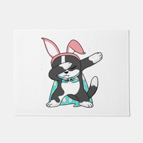 Dabbing Easter Bunny Costume Cat Feline Animal Doormat