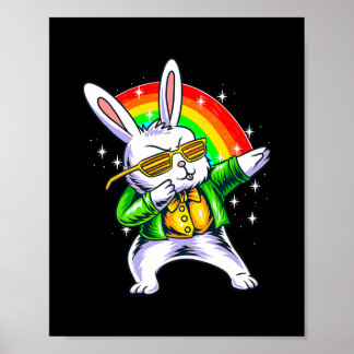Dabbing Easter Bunny Easter Day Eggs Dab Boys Poster