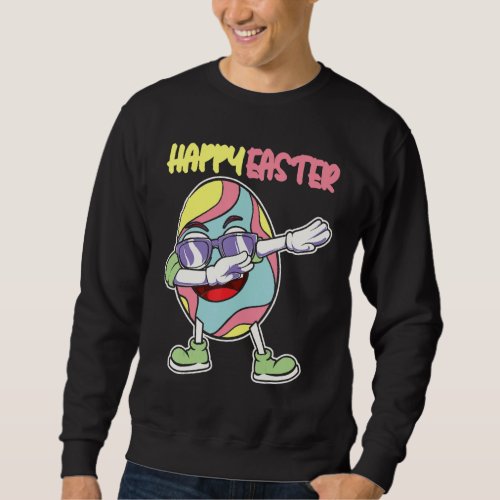 Dabbing Easter Bunny Egg Candy Hunt Cute Girls Kid Sweatshirt