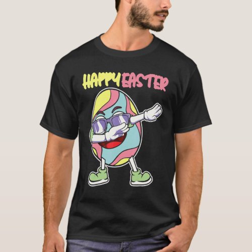 Dabbing Easter Bunny Egg Candy Hunt Cute Girls Kid T_Shirt