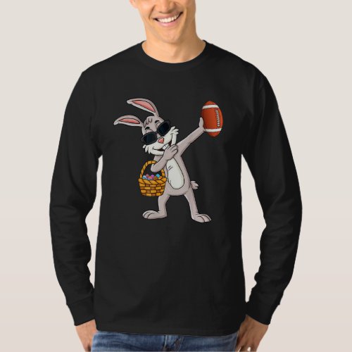 Dabbing Easter Bunny  Eggs Basket Football Boys Gi T_Shirt