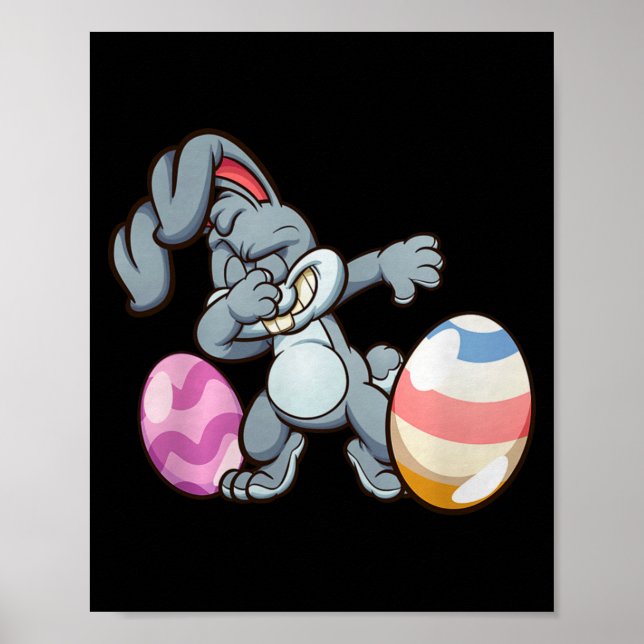 Dabbing Easter Bunny Premium Tri-blend  Poster (Front)
