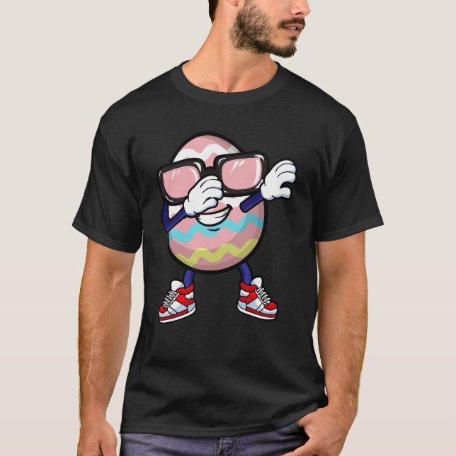 Dabbing Easter Egg Sunglasses Boys Kids Girls Hunt T-Shirt (Front)