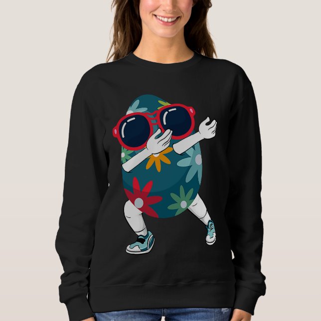 Dabbing Easter Egg Sunglasses Easter Sunday Day  K Sweatshirt (Front)