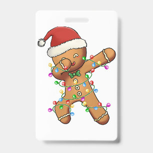 Dabbing Elf Christmas Tree Lights Xmas Family Matc Badge