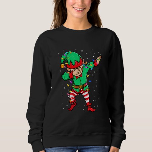 Dabbing Elf Costume Christmas Squad Men Boy Kids X Sweatshirt