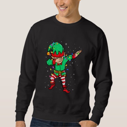 Dabbing Elf Costume Christmas Squad Men Boy Kids X Sweatshirt