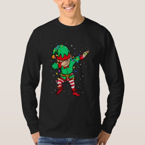 Dabbing Elf Costume Christmas Squad Men Boy Kids X T_Shirt
