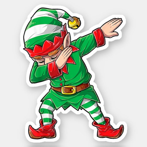 Dabbing Elf Costume Christmas Squad Xmas Sticker