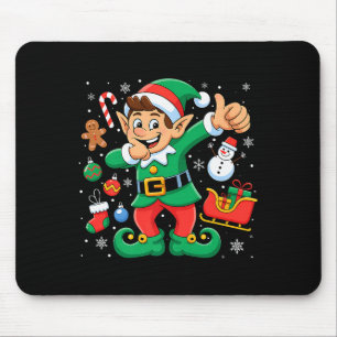 Dabbing Elf Santa Sleigh Snowman Funny Dab Xmas Pr Mouse Pad