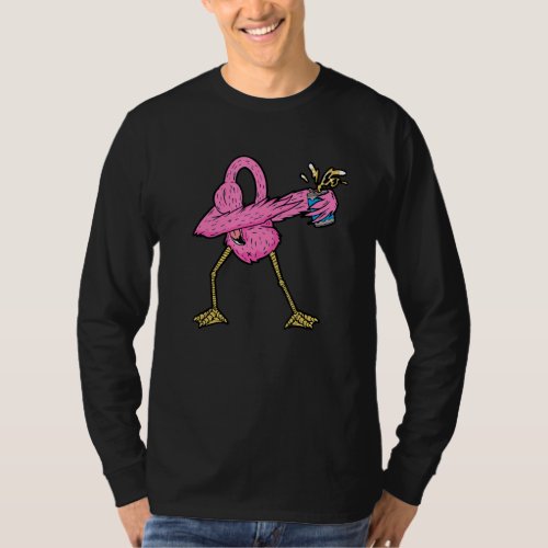 Dabbing Flamingo  Pink Bird Flamingo Summer Dab Da T_Shirt