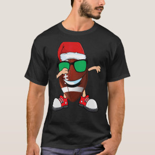 Dabbing Football Ball Santa Hat Sunglasses Chris T-Shirt