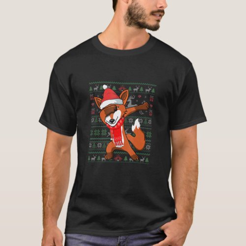 Dabbing Fox Ugly Christmas Sweater Funny Party Cos