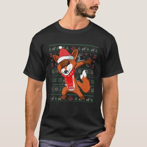 Dabbing Fox Ugly Christmas Sweater Funny Party Cos